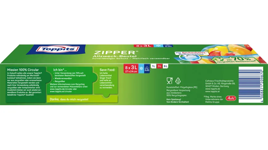 Topptis Zipper 3 L