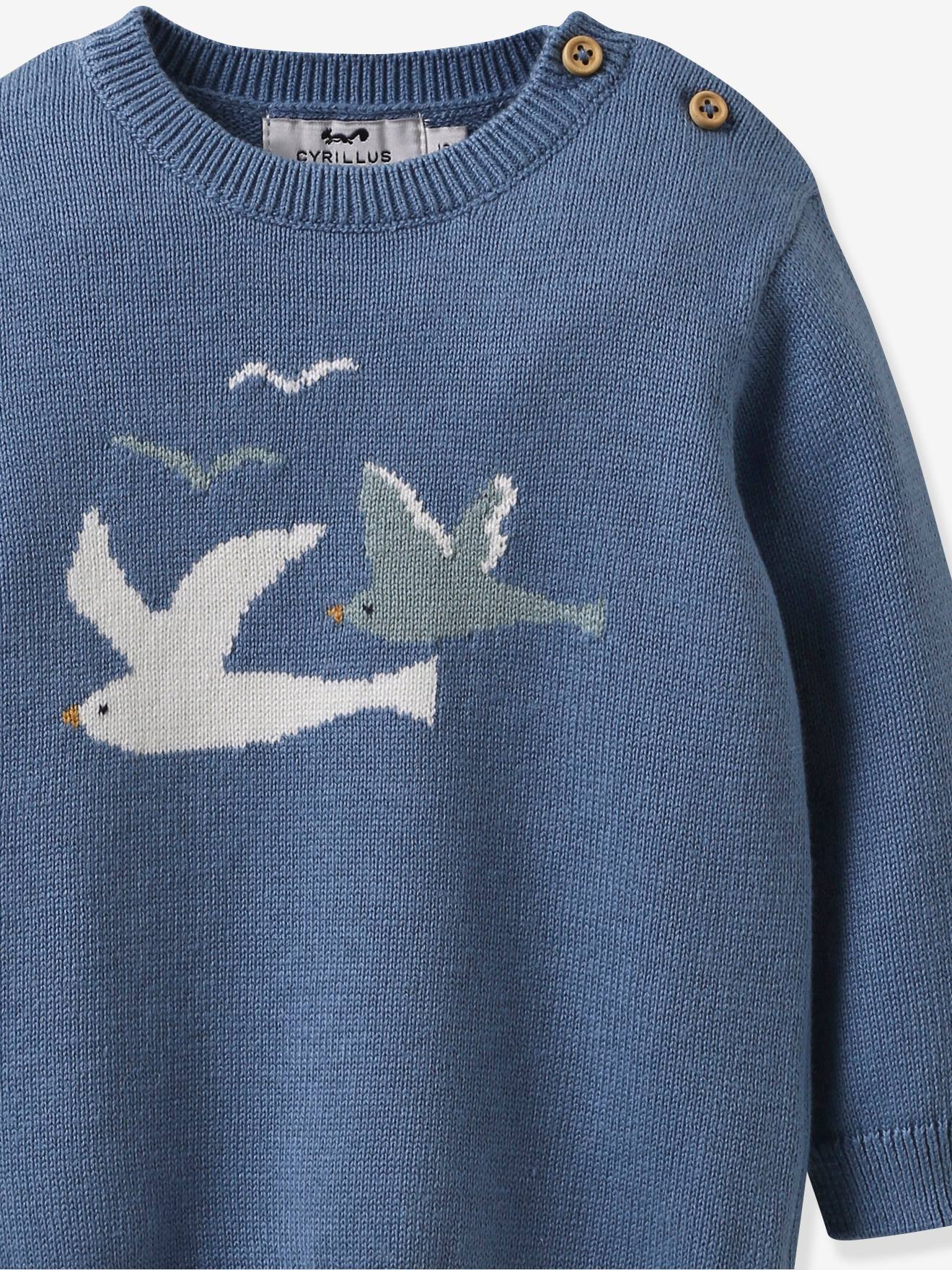 Cyrillus Baby Pullover CYRILLUS, Bio-Baumwolle/Wolle - graublau