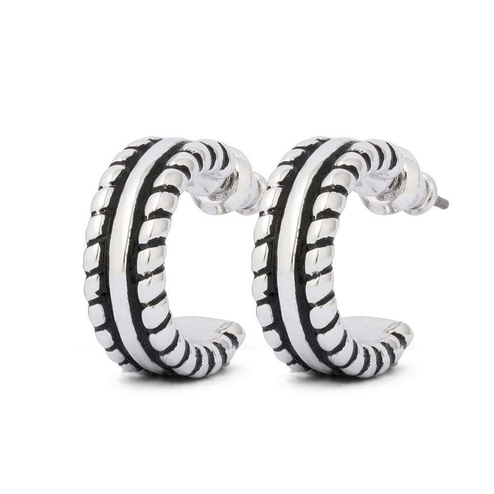 Pippa&Jean Créoles tendance Laiton en Argent Boucles d'oreilles