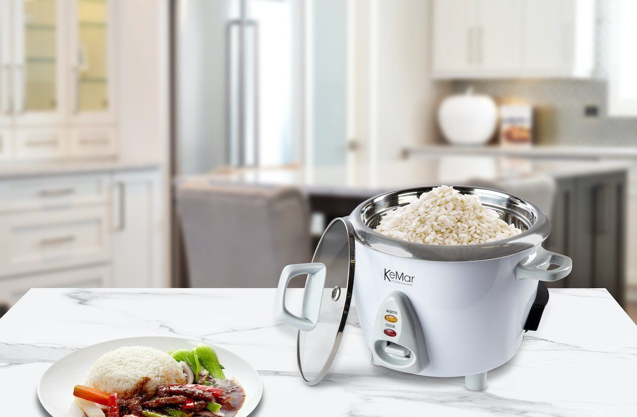 KeMar Kitchenware Reiskocher KRC-100, 300 W, Reiskocher mit Edelstahltopf