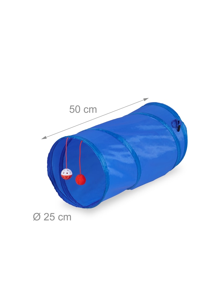 relaxdays Katzentunnel in Blau günstig kaufen onesize
