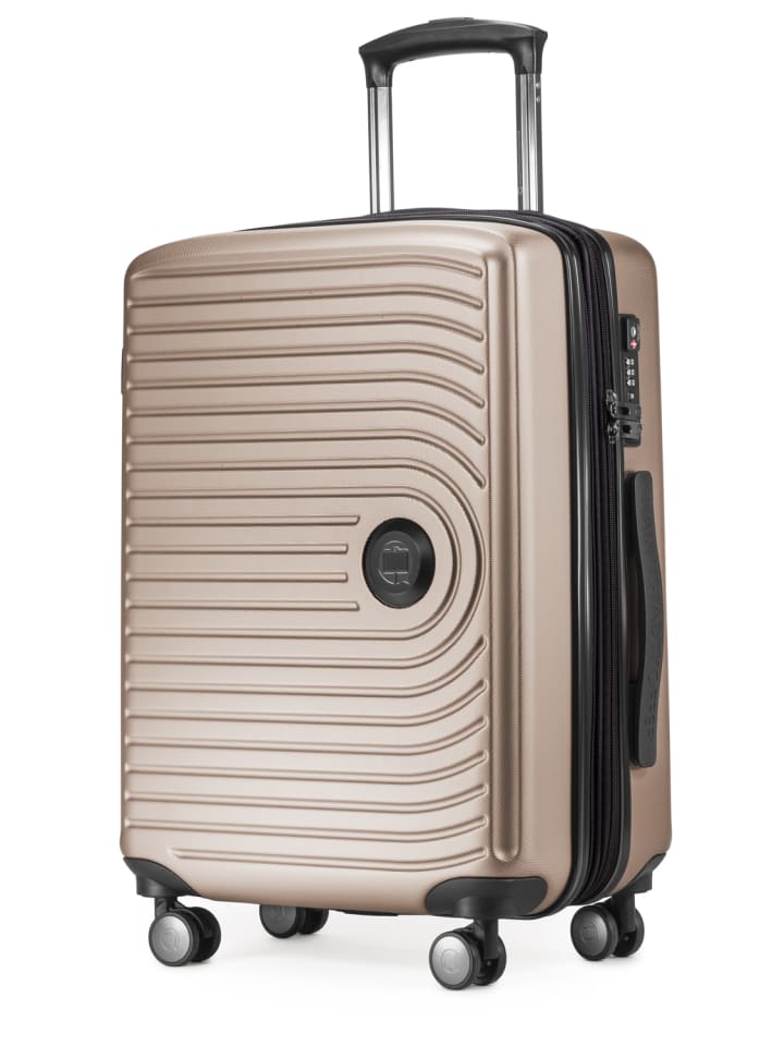 Hauptstadtkoffer Mitte - Handgepäck Bordgepäck-Trolley Koffer, TSA, in Champagner günstig kaufen S