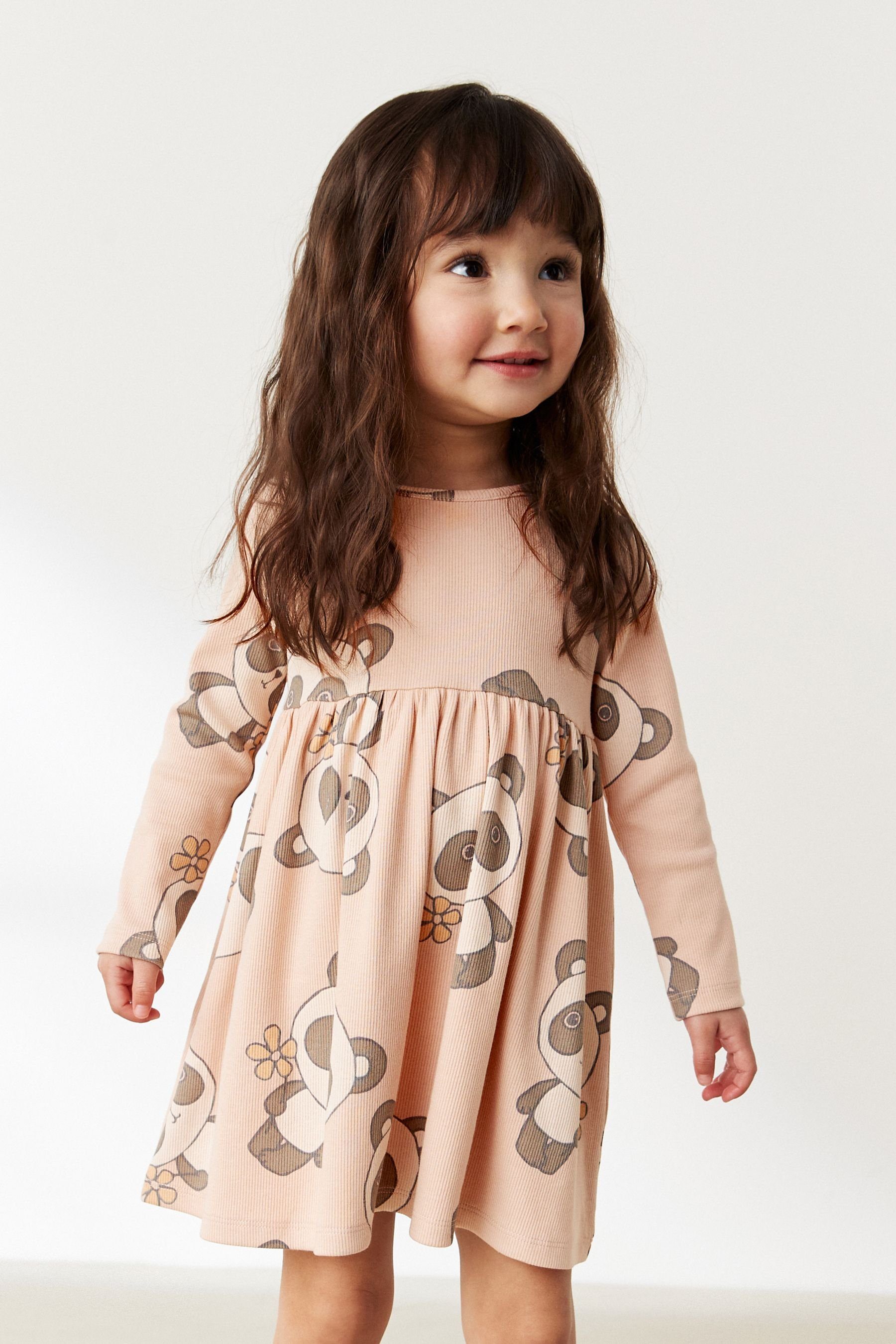 Next Jerseykleid Langärmeliges, geripptes Jerseykleid (1-tlg)