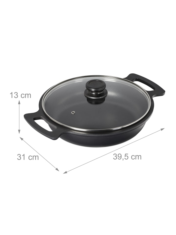 relaxdays Servierpfanne mit Deckel in Anthrazit - Ø 28 cm günstig kaufen onesize