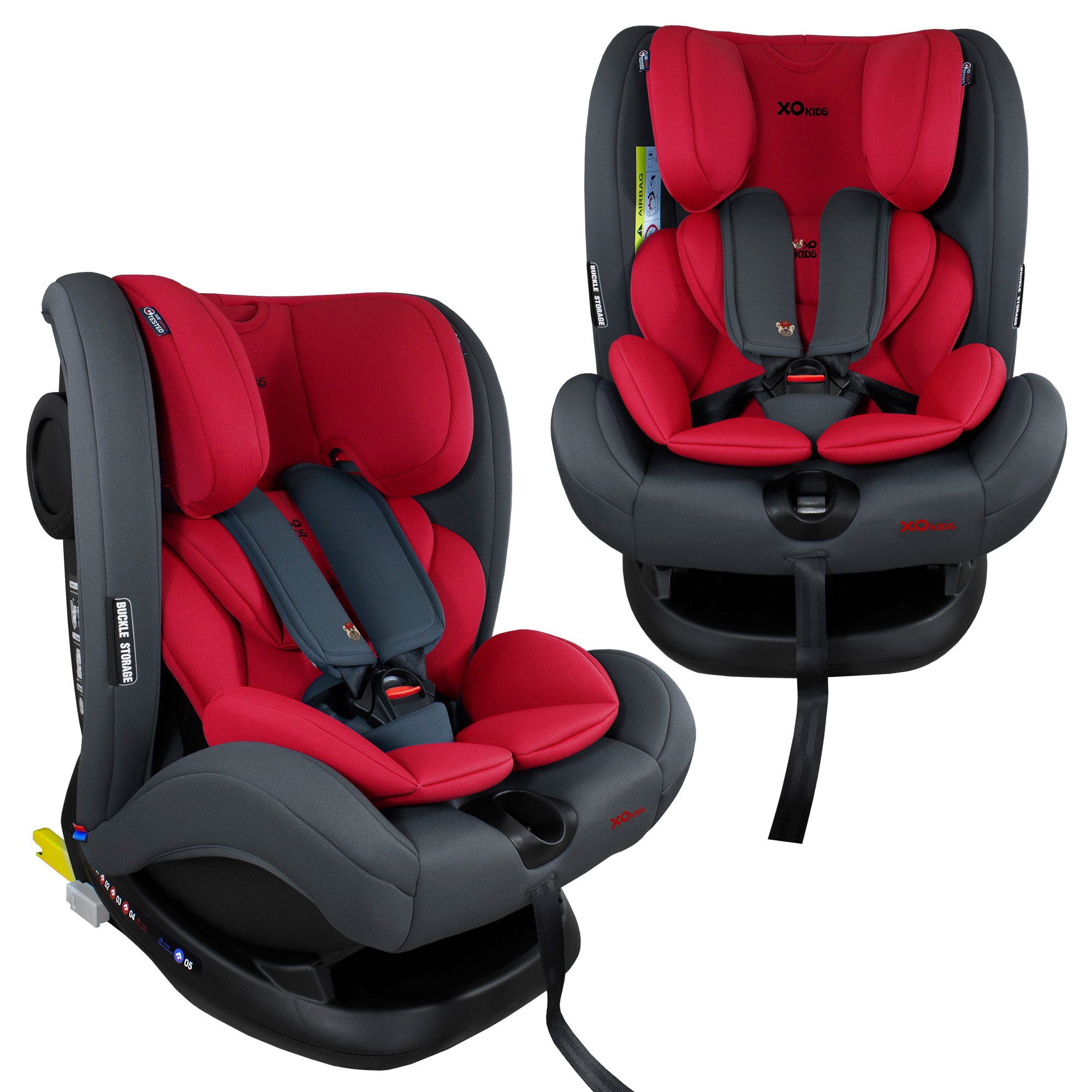 XOMAX Autokindersitz Cora, bis: 12, ab: 0 kg, bis: 36 kg, (Cora), mit 5-Punkt-Gurt und 3-Punkt-Gurt, Isofix Gruppe 0/1/2/3 ECE R44/04