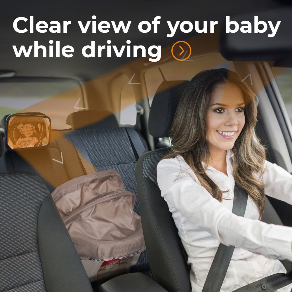 Deryan Luxury XL Baby Rücksitz Autospiegel