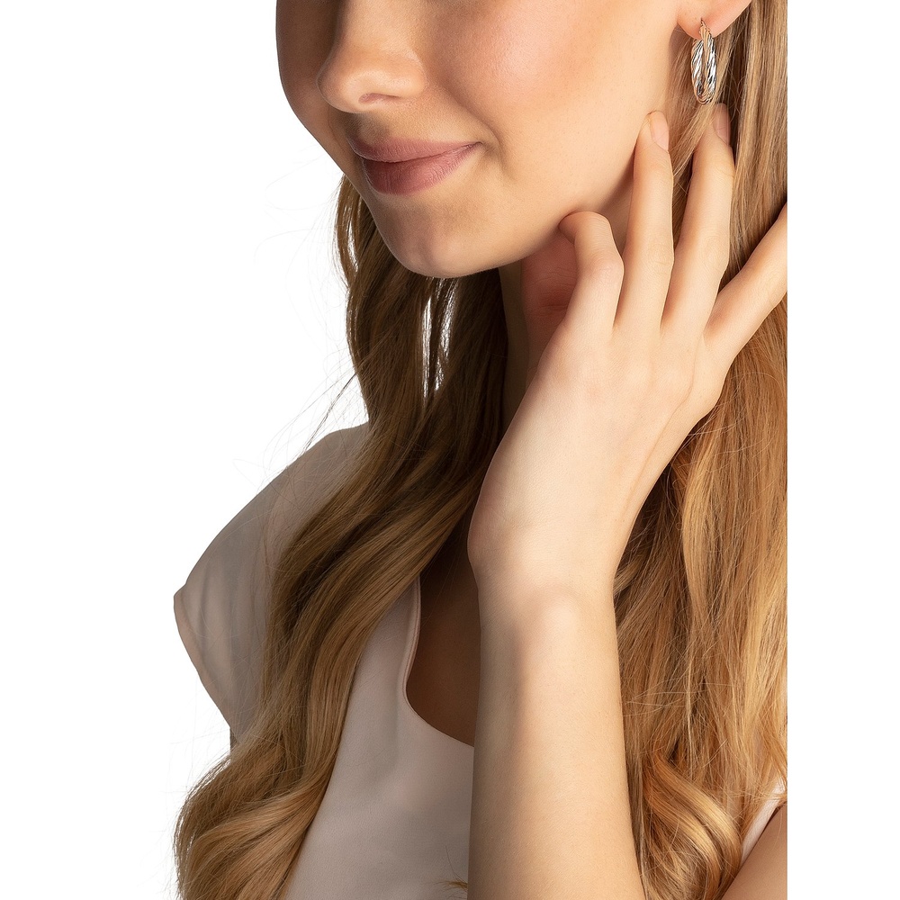 FAVS Créoles 925 Argent Boucles d'oreilles