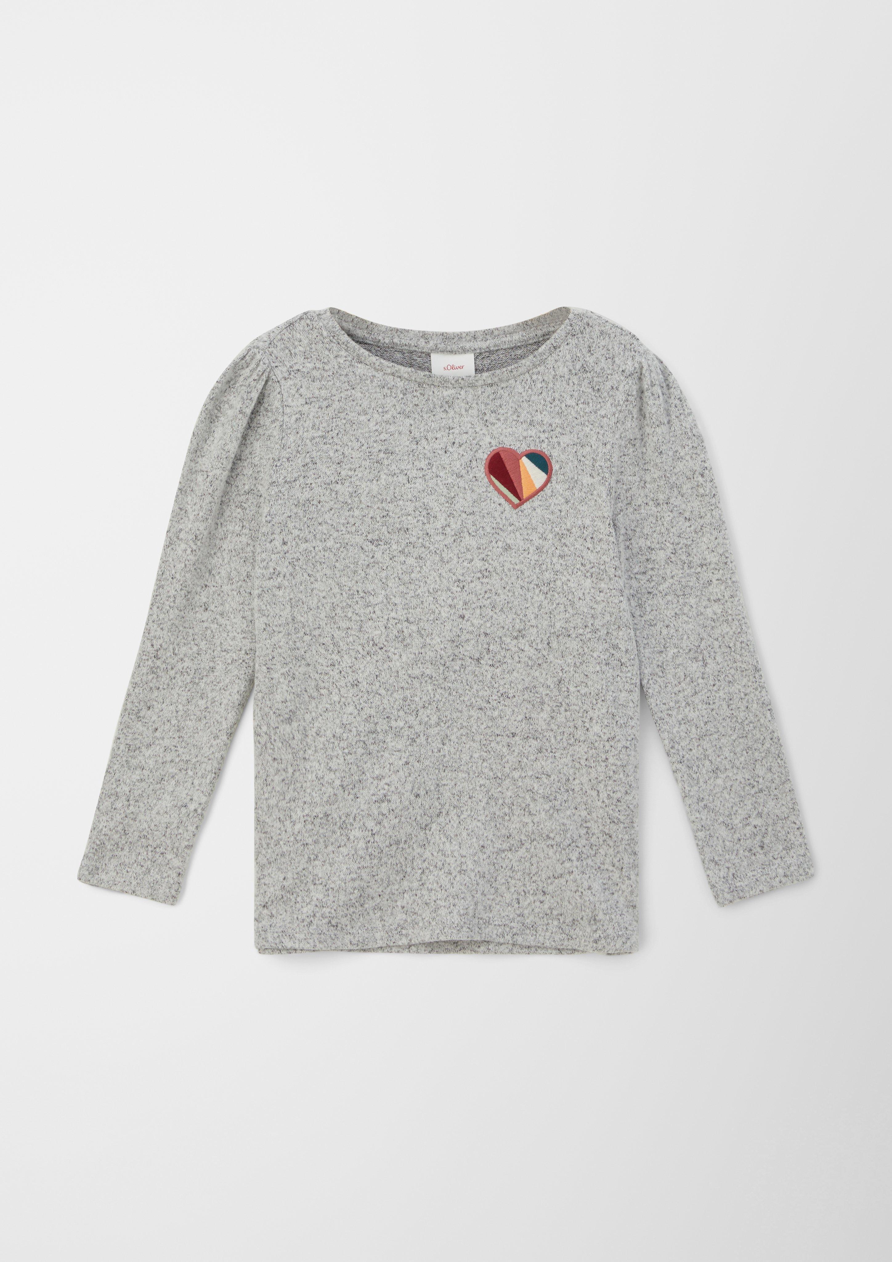 Langarmshirt mit Herzstickerei  2119723-94W4
