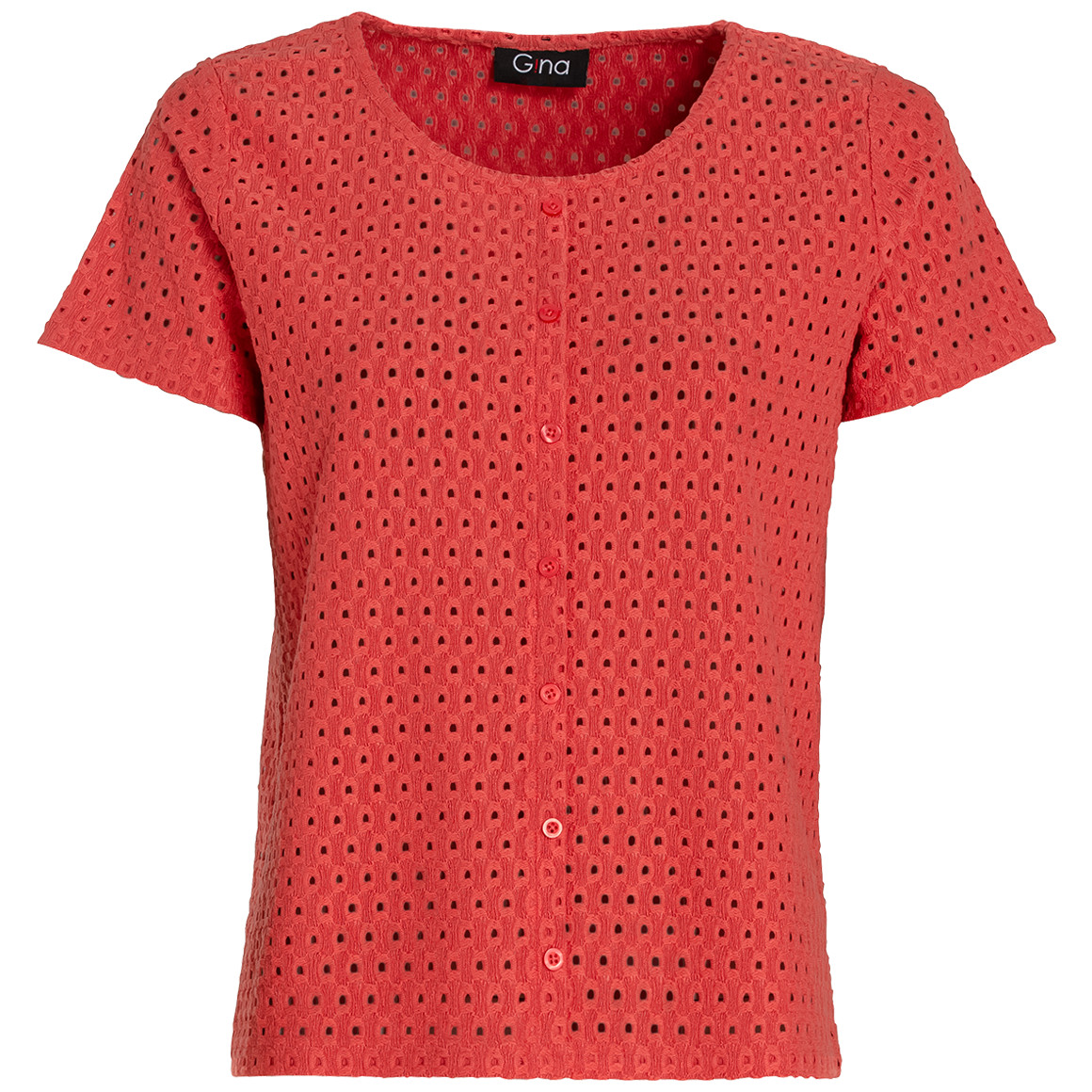 Damen T-Shirt mit Lochstickerei