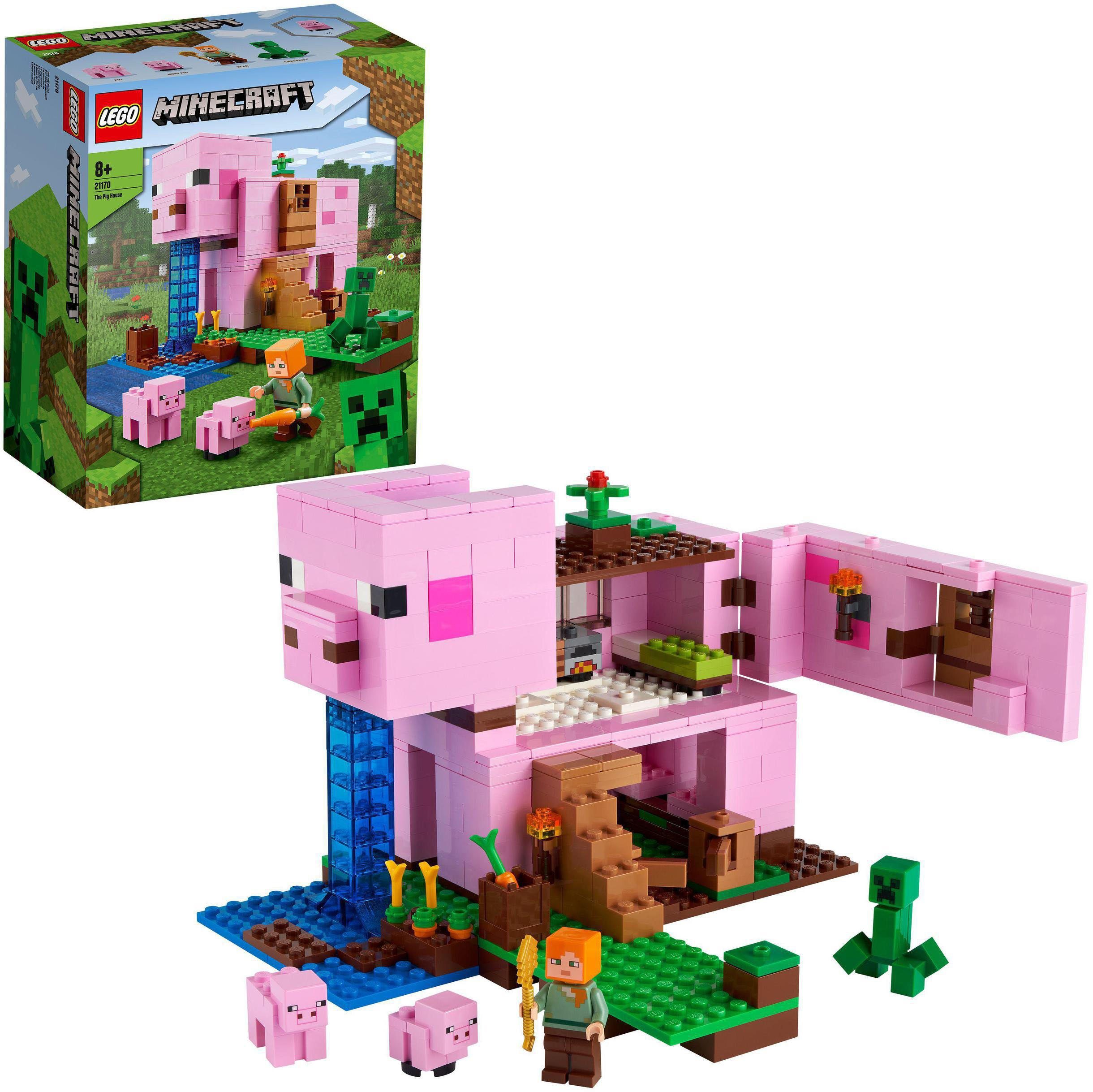 LEGO® Konstruktionsspielsteine Das Schweinhaus (21170), LEGO® Minecraft™, (490 St), Made in Europe