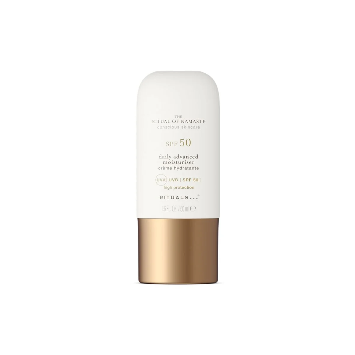 The Ritual of Namaste Advanced Daily Moisturizing Cream SPF 50 - Mitrinošs dienas sejas krēms, augstas aizsardzības sejas saules aizsargkrēms.