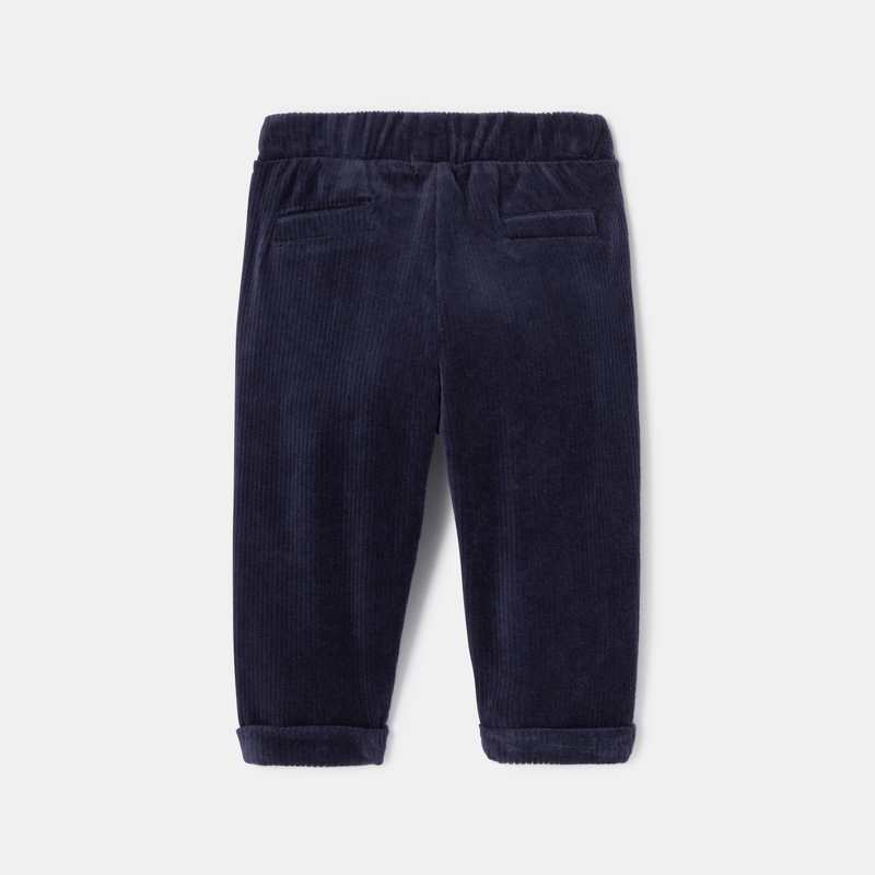 Pantalon en velours côtelé souple bleu bébé fille Absorba