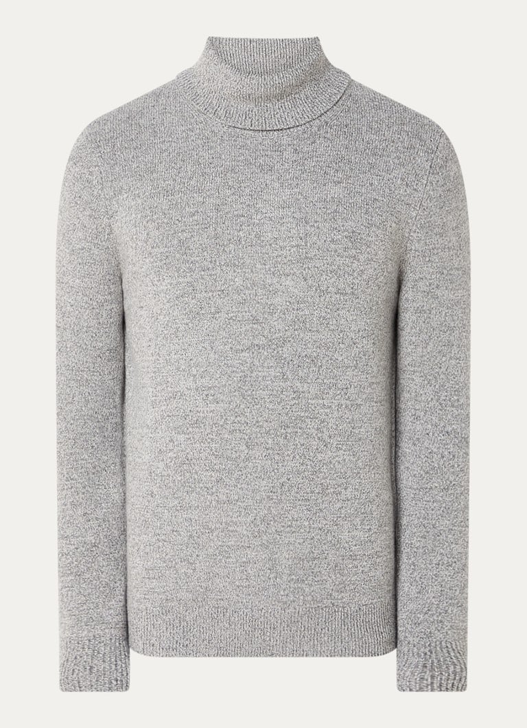 Profuomo Fine-knit wool blend sweater with col and embroidered design