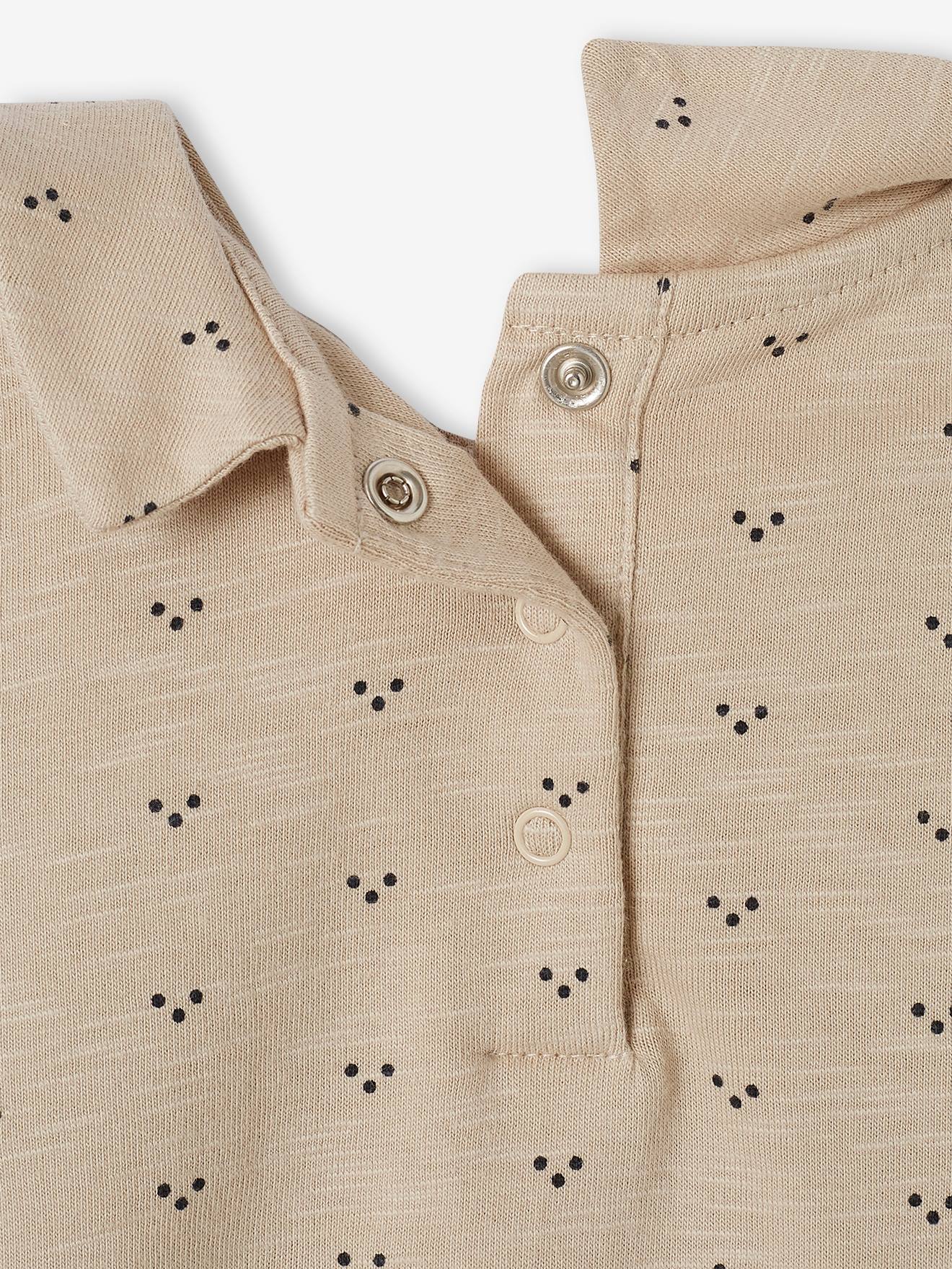 Vertbaudet Langärmeliger Baby Shirtbody mit Polokragen - tonfarbig