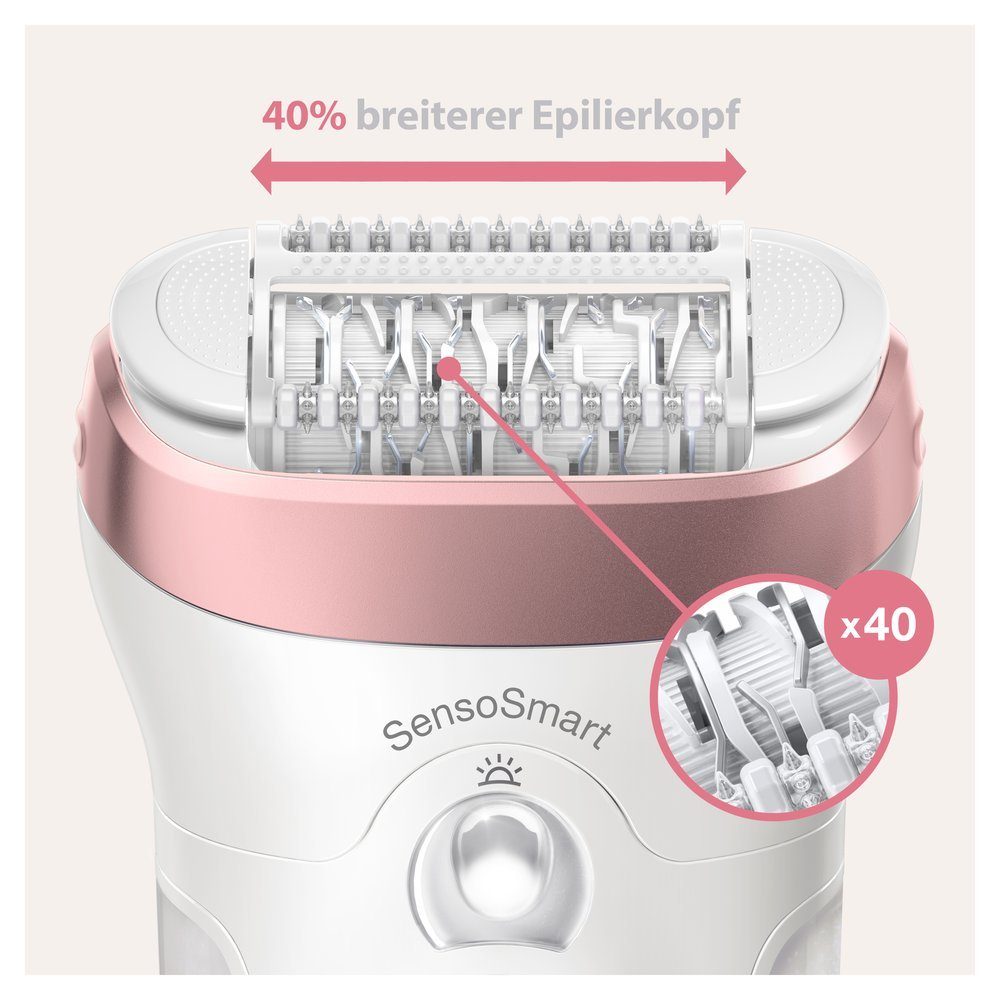 Braun Epilierer Silk-épil 9 9-720 SensoSmart, Aufsätze: 3 St., Wet & Dry
