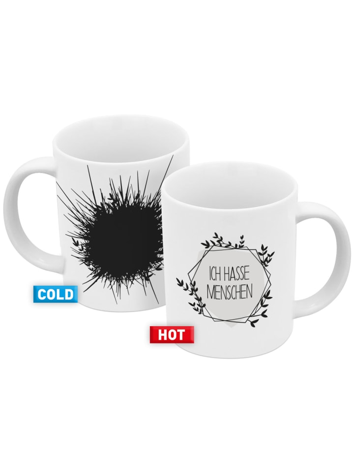 Geda Labels Tasse Ich hasse Menschen Stachel Farbwechsel in Weiß - 330 ml günstig kaufen onesize