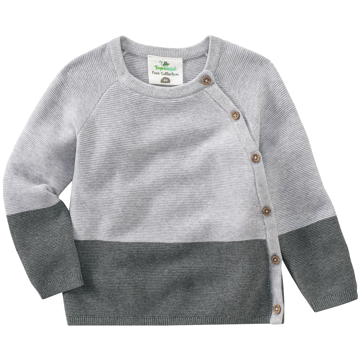 Baby Strickpullover mit Farbteiler