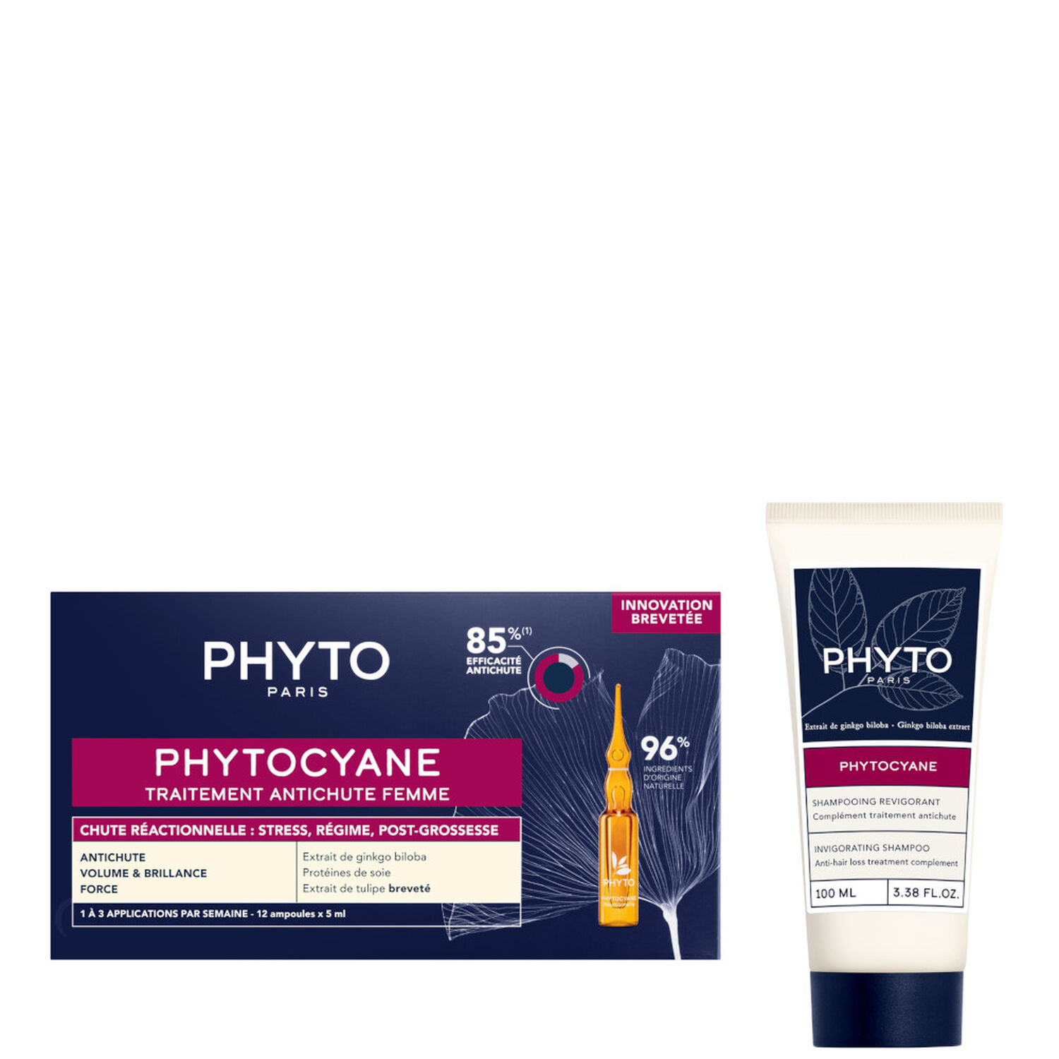 Phyto Phytocyane Traitement Antichute Femme + Shampooing Revigorant 100ml
