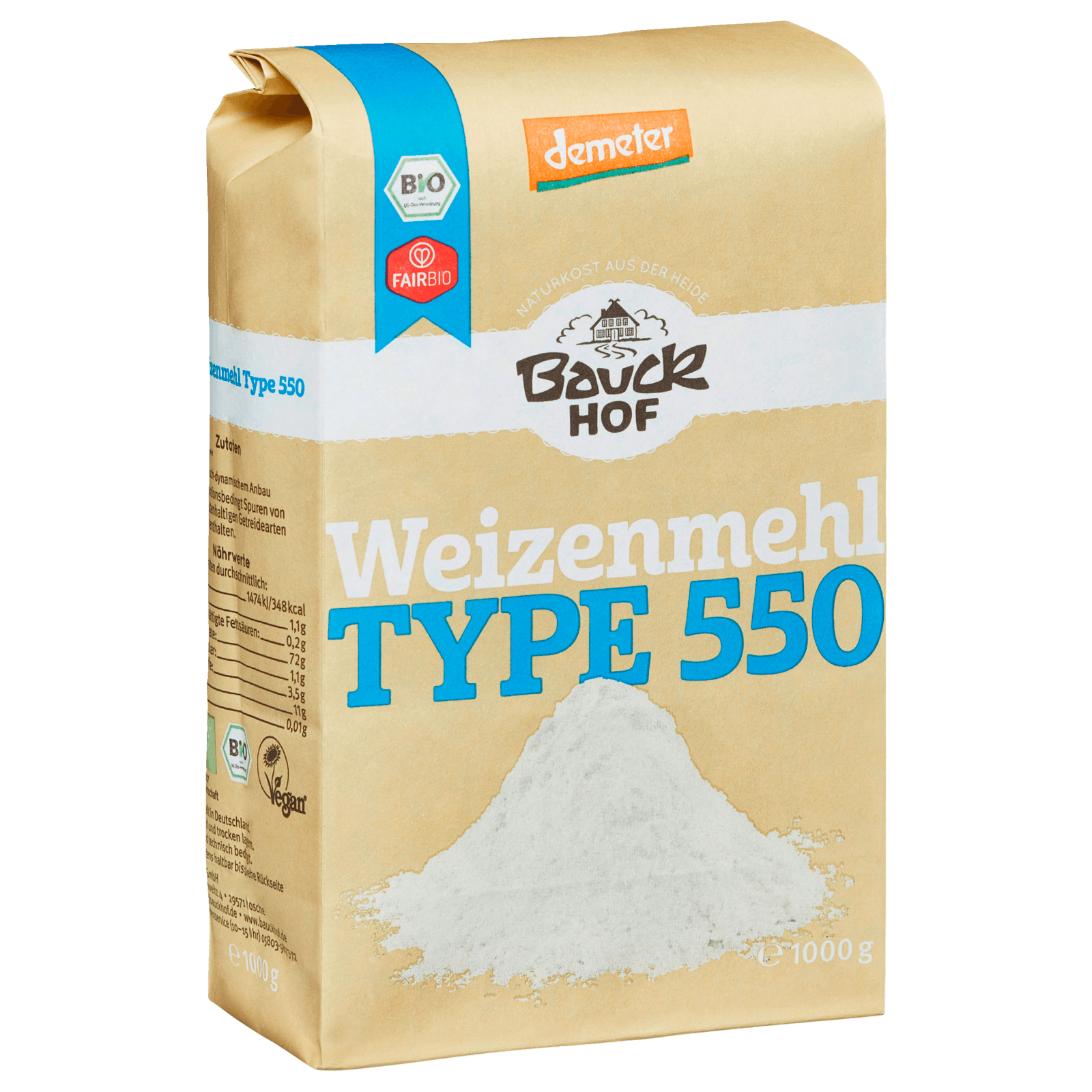 Bauckhof Bio Demeter Weizenmehl Type 550 1kg