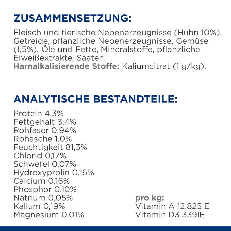 Hill's Urinary Hill's Prescription Diet c/d Multicare Canine Ragout mit Huhn und zugefügtem Gemüse 12x354g