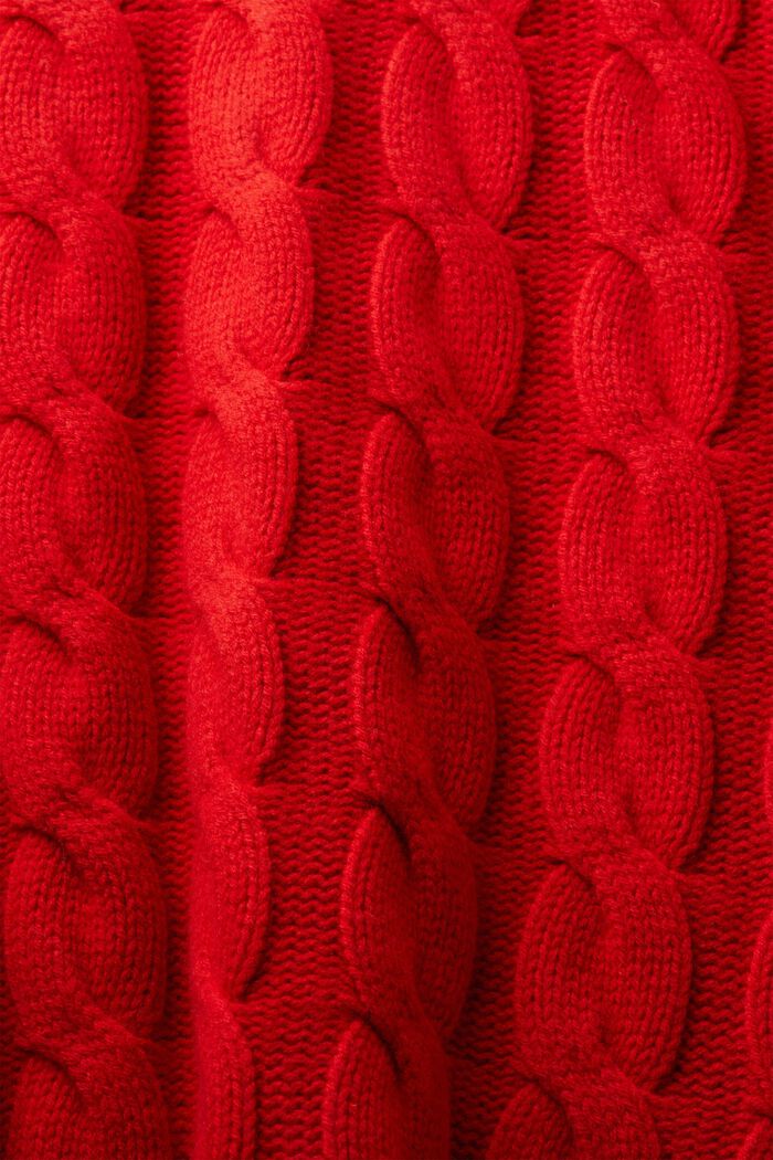 Zopfstrickpullover aus Wolle
