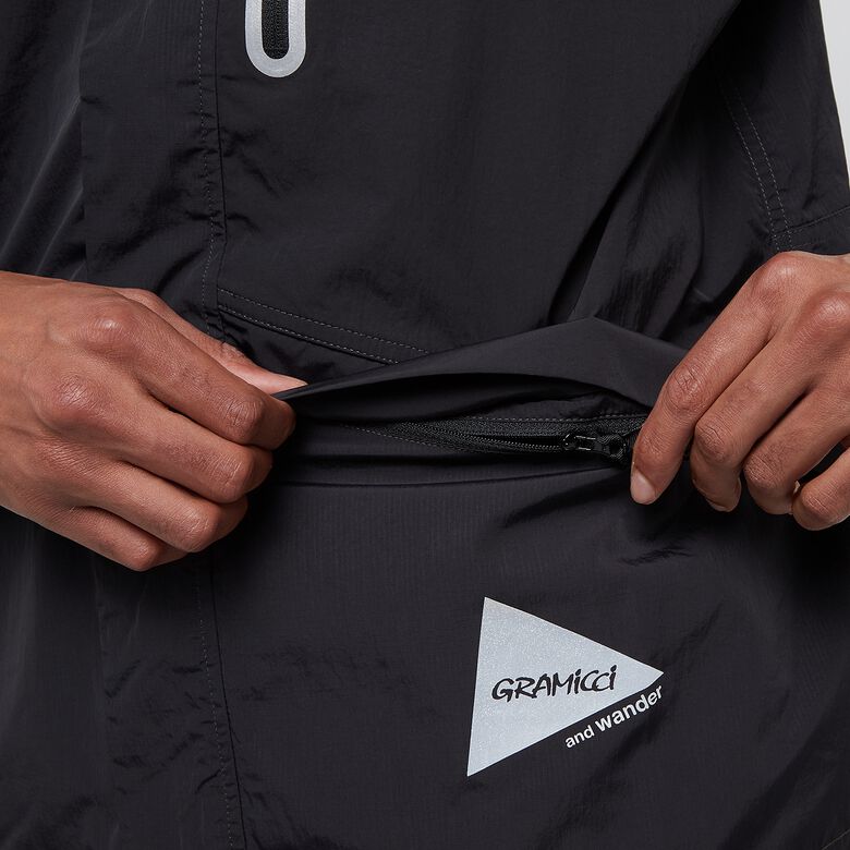 Gramicci x And Wander Patchwork Wind Hoodie black