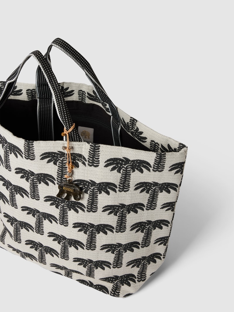 Shopper mit Allover-Motiv-Print in ecru