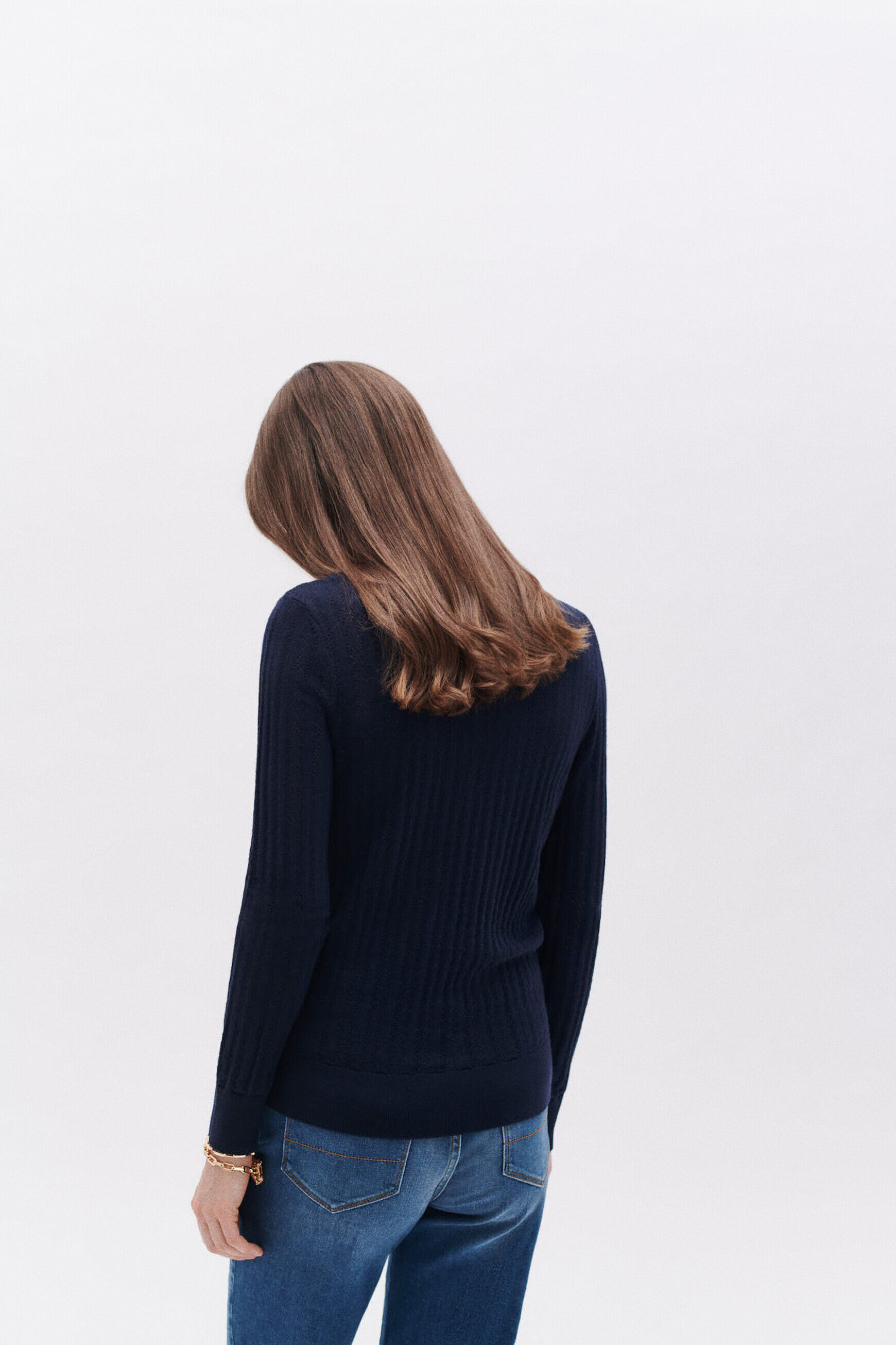 Pull maory bleu marine femme