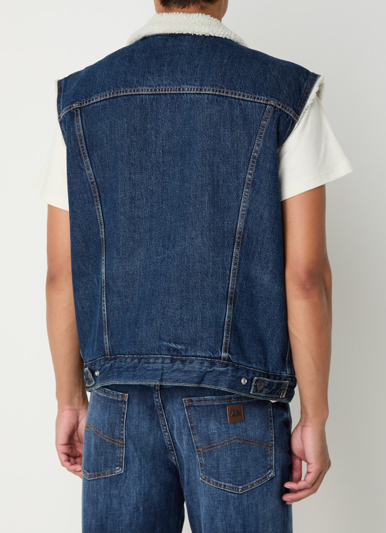 Levi's jakna iz šerpa kavbojk tipa 3 z žepi na prsih in podlogo iz mehkega materiala