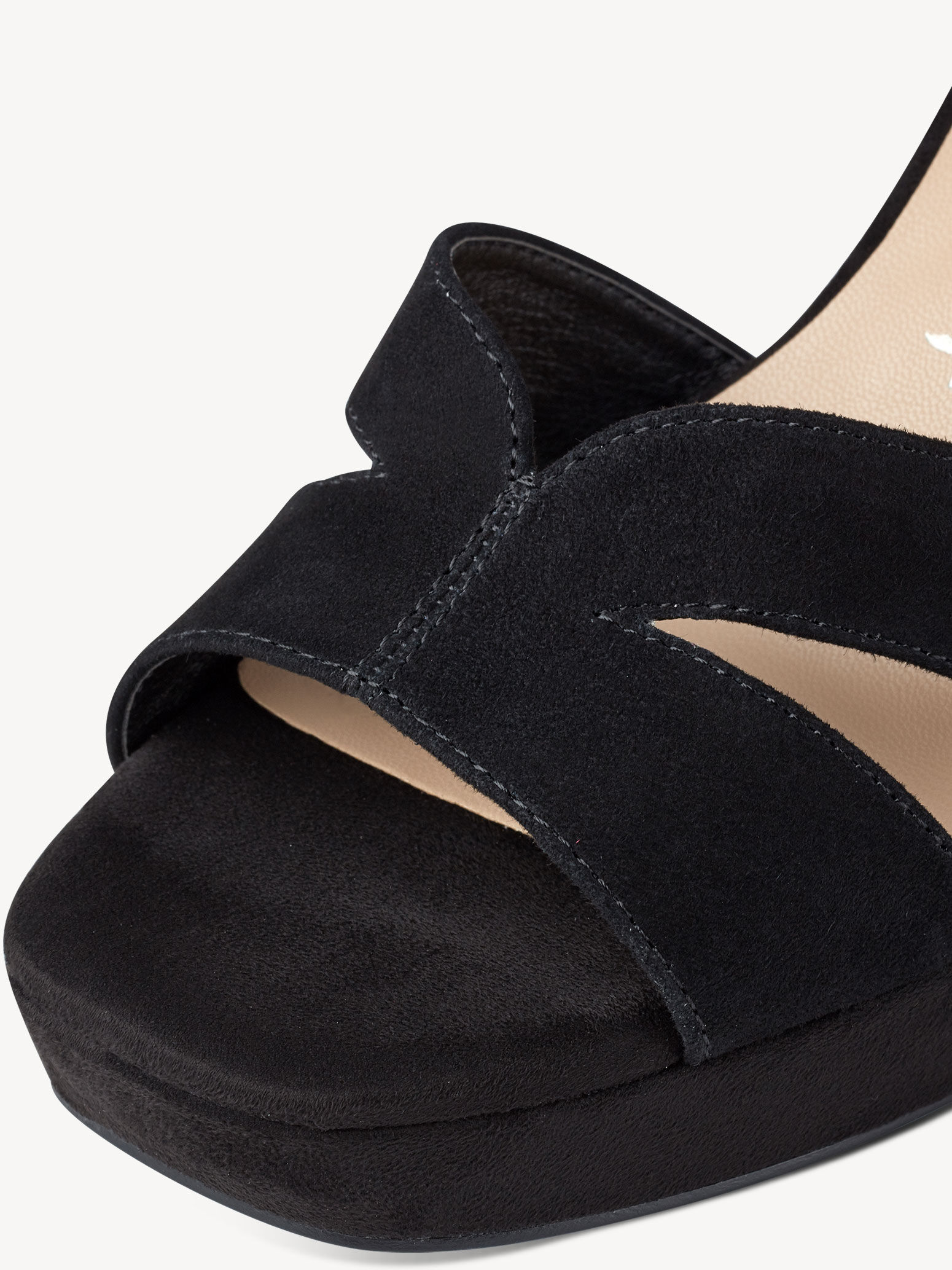 Sandale à talon en cuir - noir