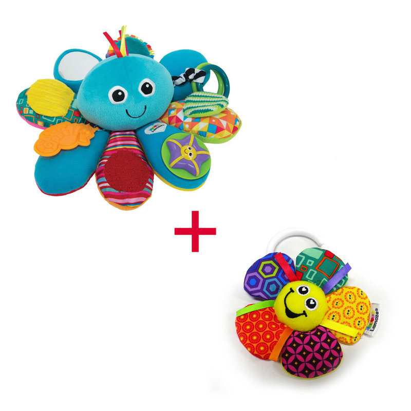 Lot Pieuvre multi-activités et 1 mini clip fleur Lamaze