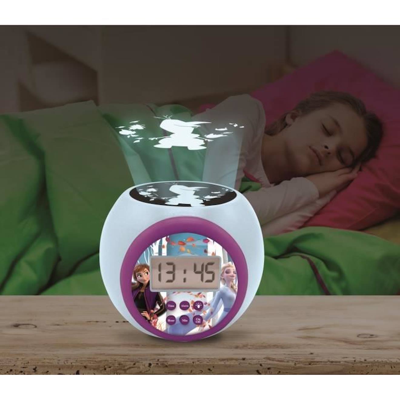 LA REINE DES NEIGES Réveil projecteur fonction minuteur LEXIBOOK violet