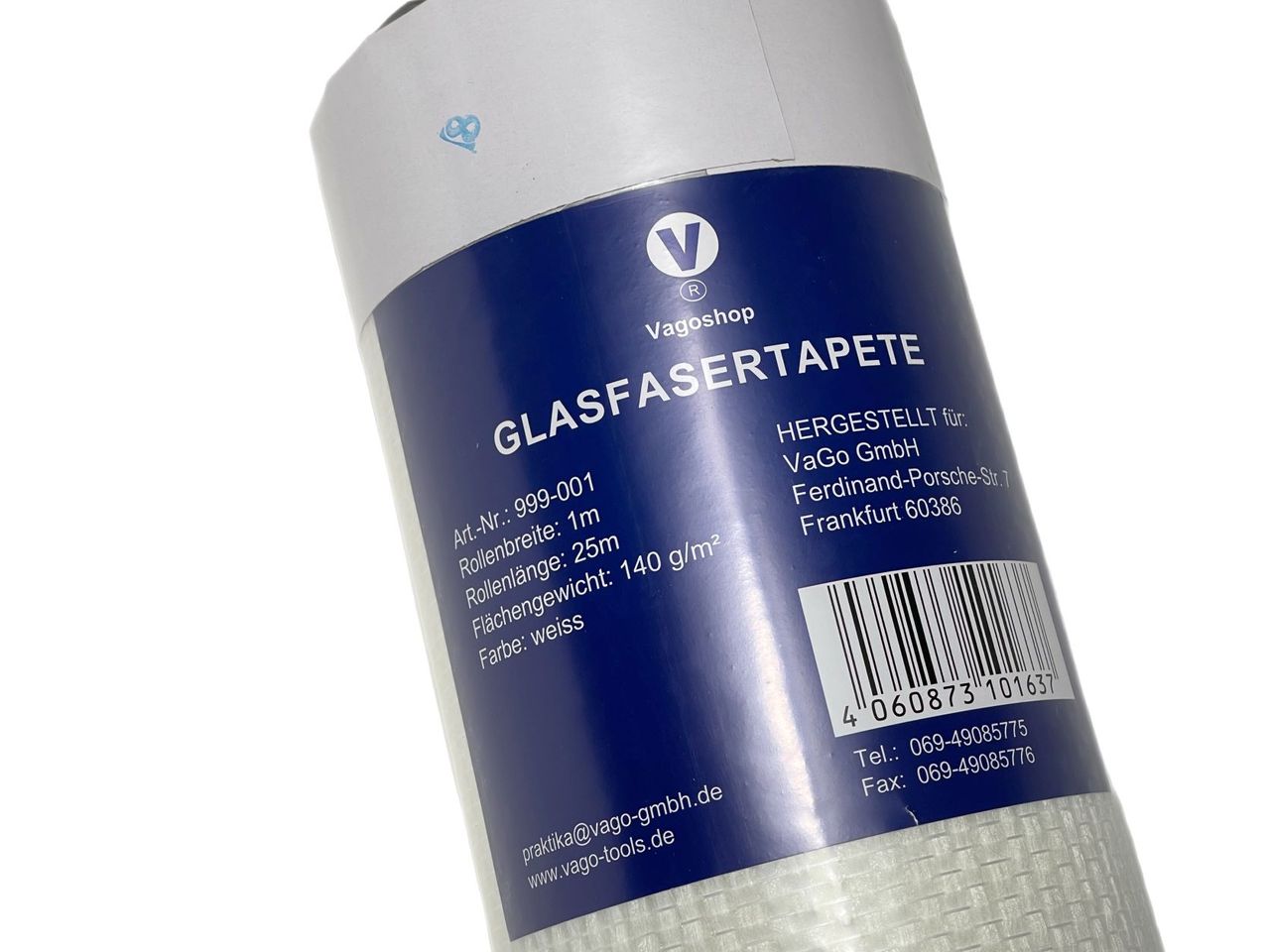 Vago-Tools Glasfasertapete Glasfasergewebe Doppelkette grob140 g/m² 6xTapete