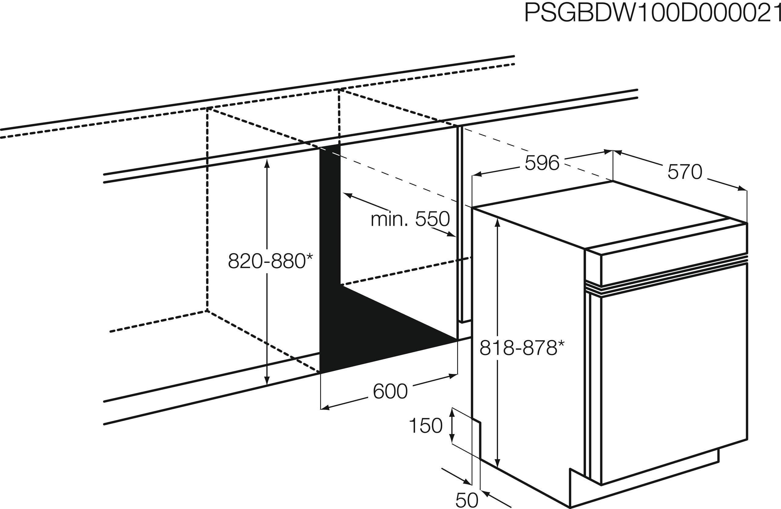 AEG Unterbaugeschirrspüler, FUE53610ZM, 13 Maßgedecke, mit AirDry - Technologie