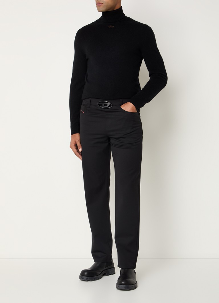 Diesel P-Dmax straight fit pants in woolblend with buckle