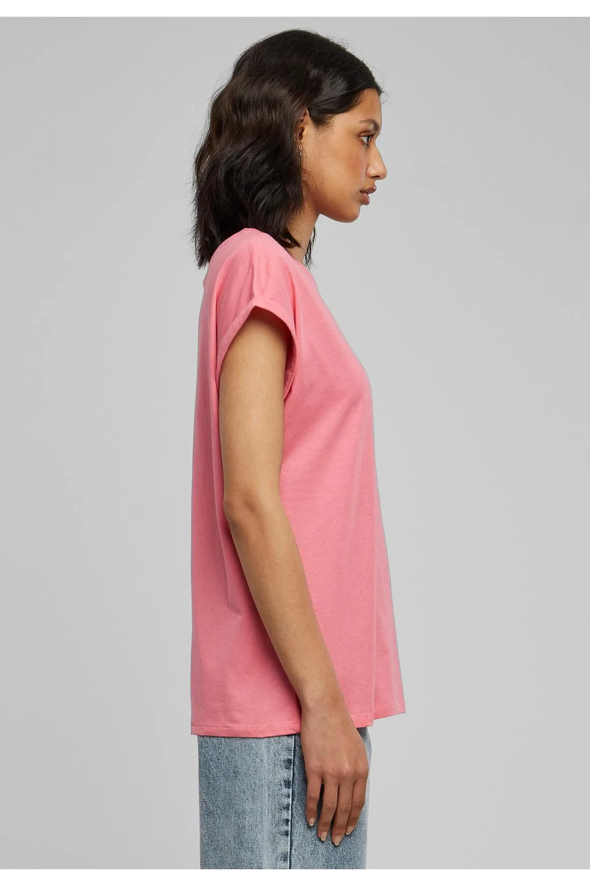 Urban Classics  Damen T-Shirt mit verlängerter Schulterpartie für Damen