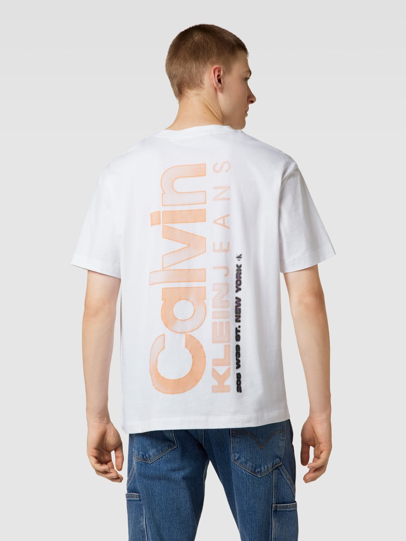 T-Shirt mit Rundhalsausschnitt Modell 'BOLD COLOR INSTITUTIONAL' in weiß
