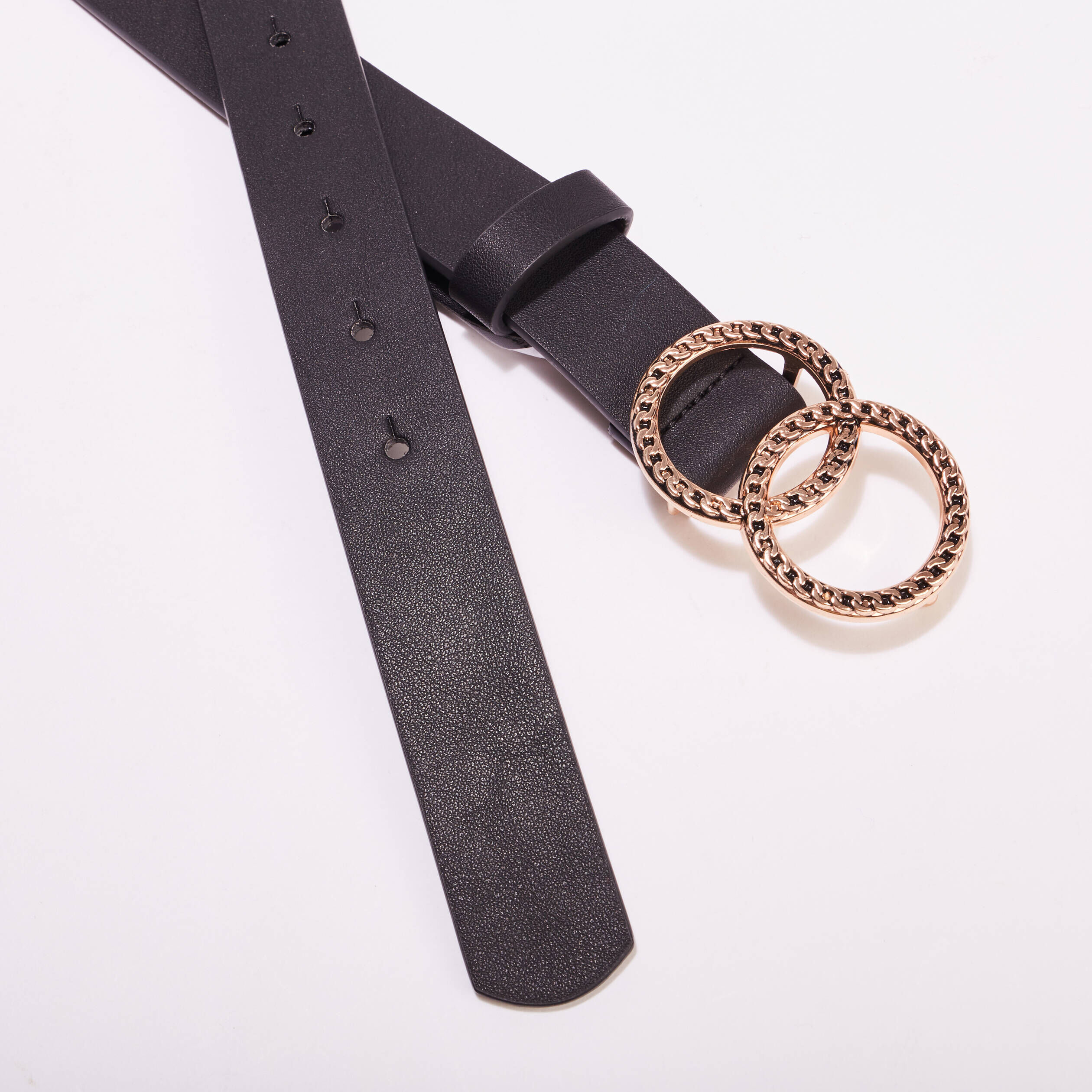 Ceinture double boucle noir femme | Cache Cache
