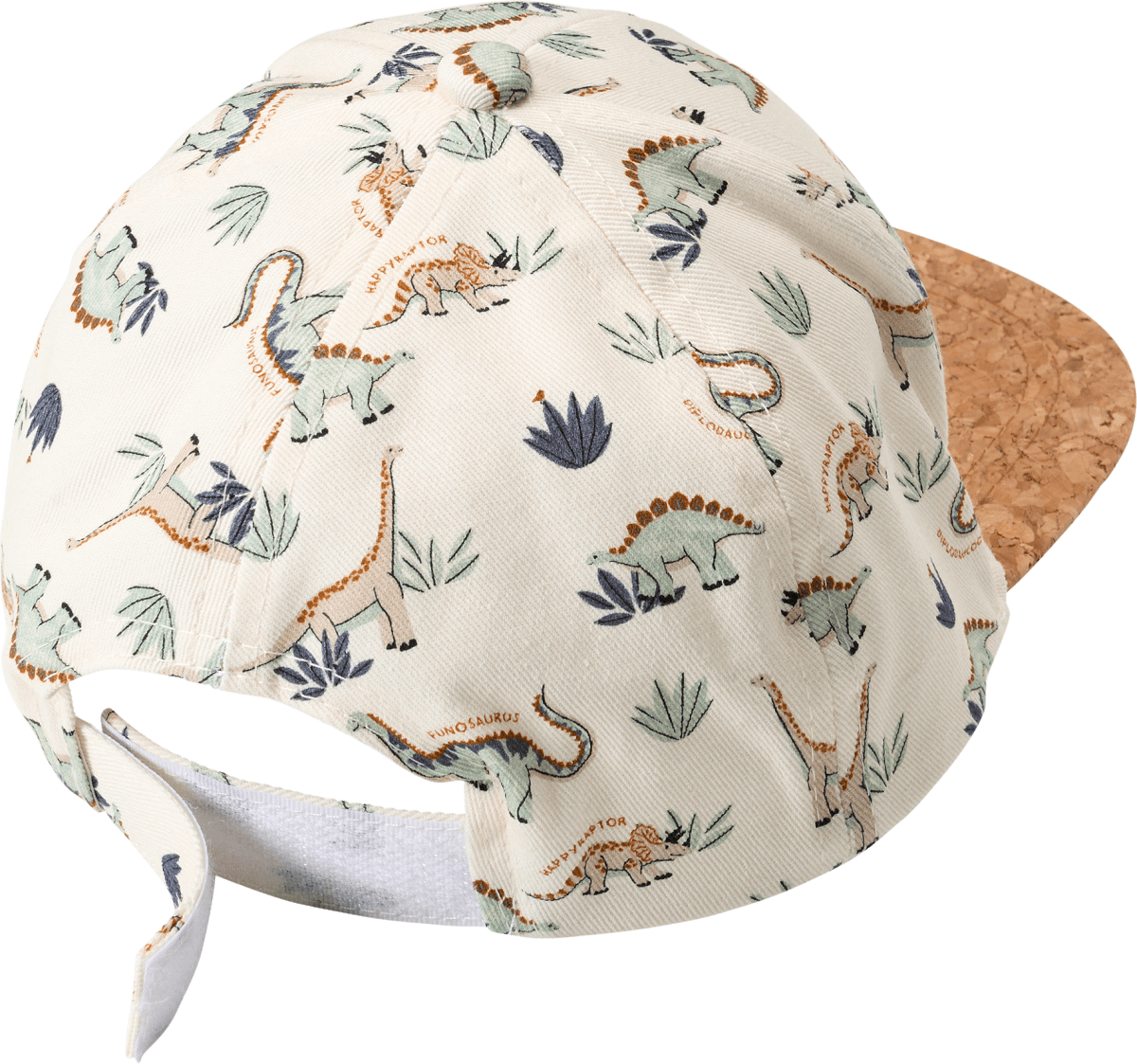 Basecap mit Dinosaurier-Muster, weiß & beige, Gr. 52/53, 1 St