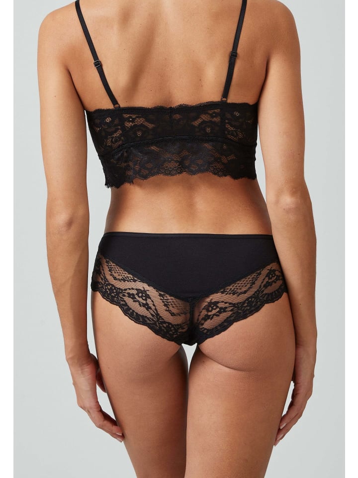 SNOCKS Hipster mit Spitze aus Bio-Baumwolle 3 Stück in Schwarz günstig kaufen
