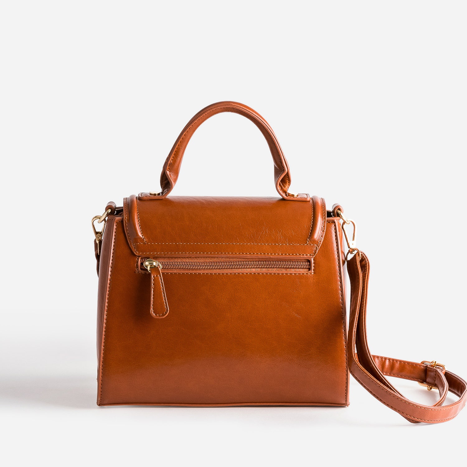 Sac à main cognac avec anneaux