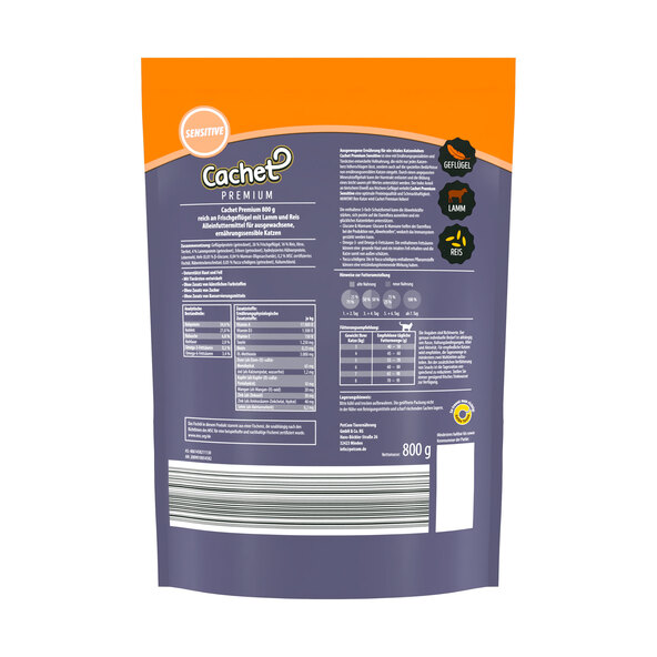 Premium Katzen-Trockenfutter Sensitive, 8 x 800 g