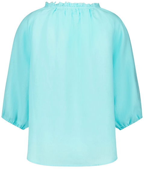 Leinenbluse mit Rüschenkragen