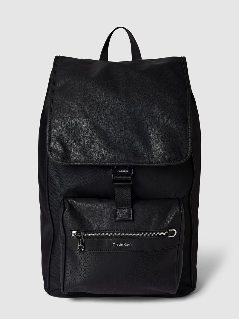 Rucksack mit Label-Details Modell 'ELEVATED' in schwarz