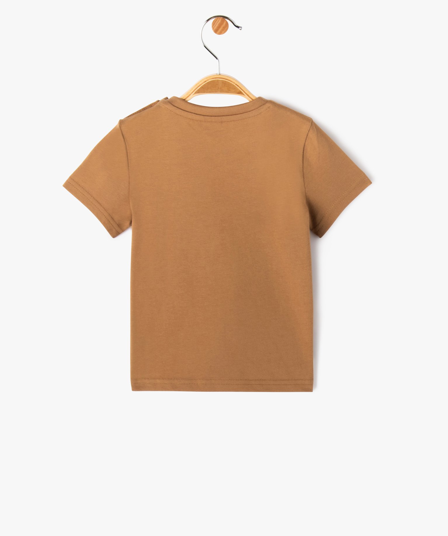 Tee-shirt manches courtes en coton imprimé héros bébé ga... marron | GEMO