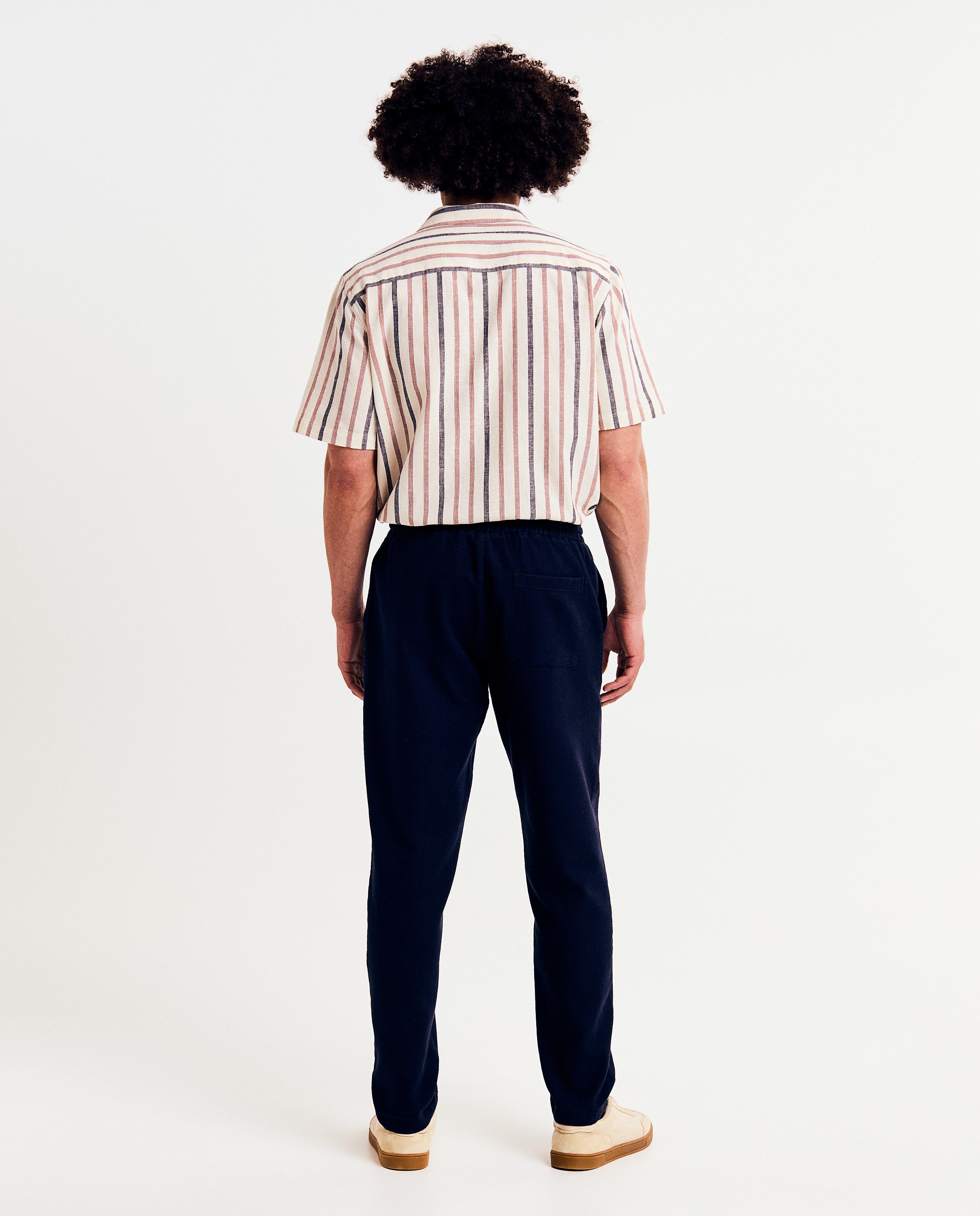 Pantaloni I AM din bumbac organic, S-XXXL albastru închis