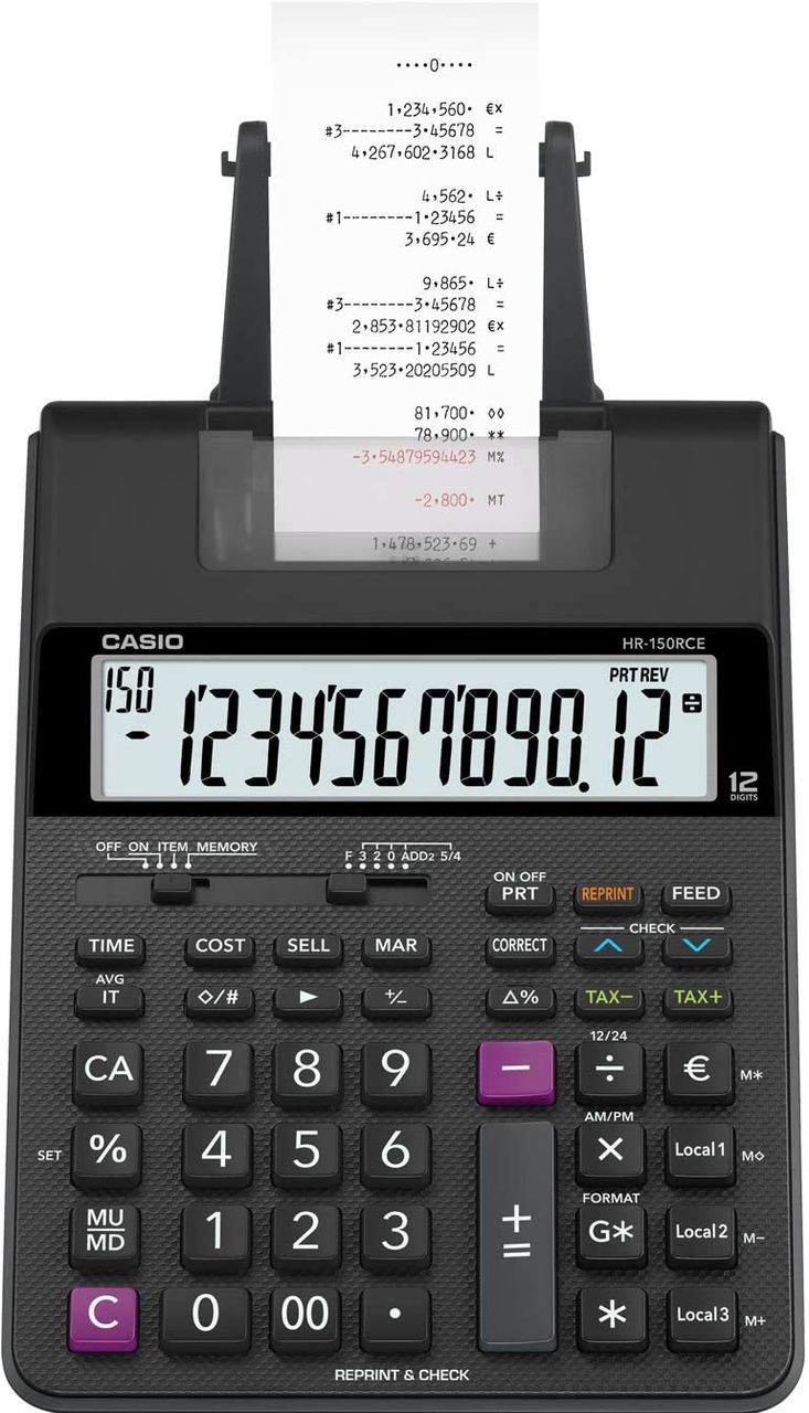 Casio HR-150RCE Druckender Rechner, schwarz