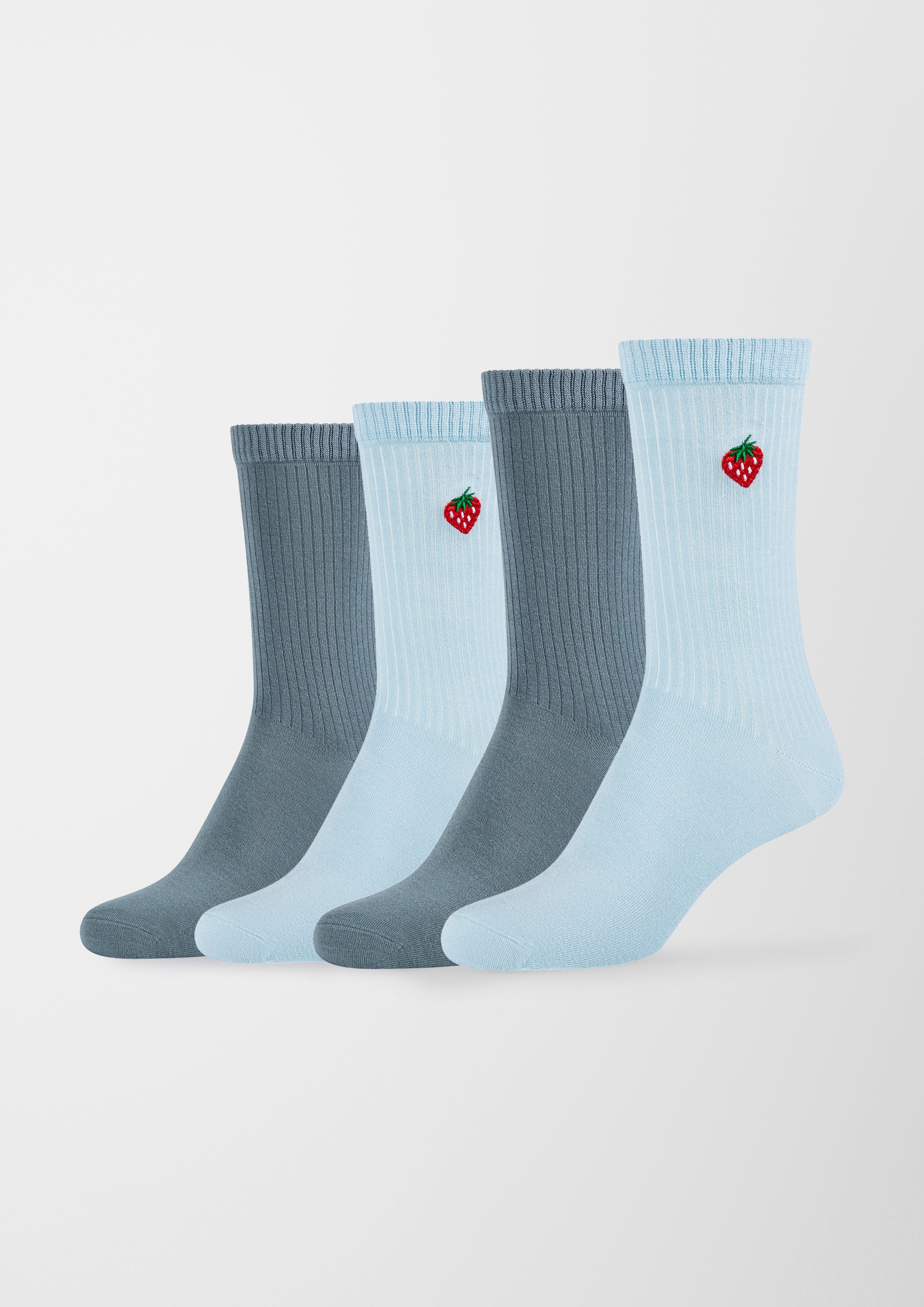 4er-Pack Socken mit Stickerei  6007833-5000