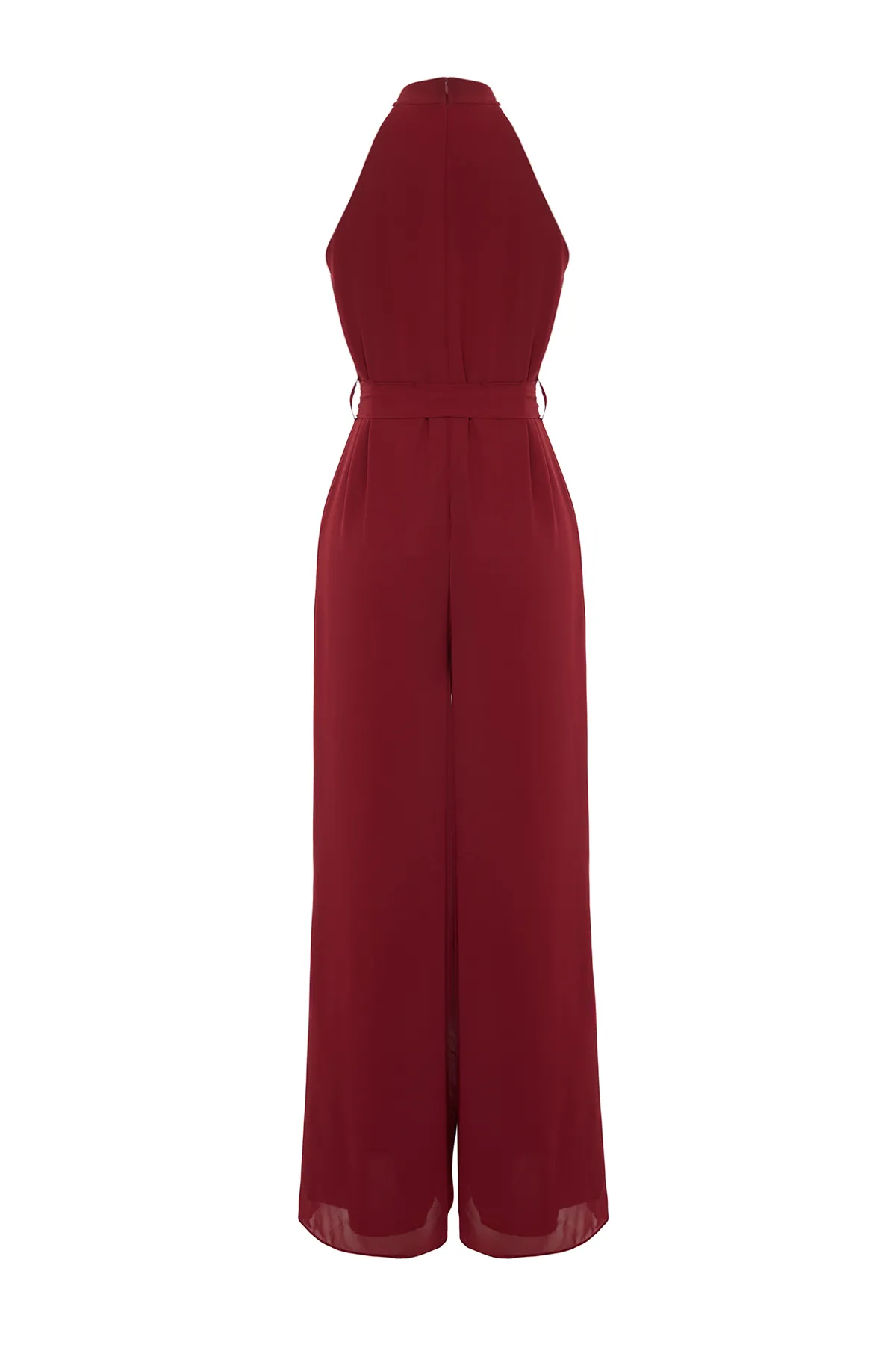Trendyol Collection  Burgunderfarbener Maxi-Chiffon-Weboverall TWOSS23TU00093