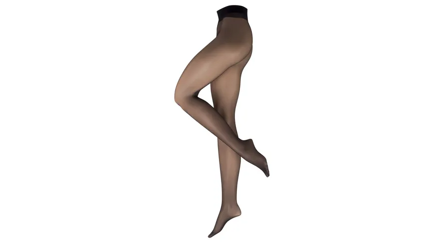 ELBEO Damen Feinstrumpfhose Seidenmatt 15 DEN schwarz